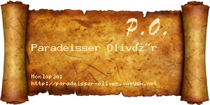Paradeisser Olivér névjegykártya